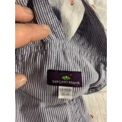 Salopette bleu et blanc rayée été