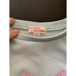 Sweat bleu ciel avec renard seguins - Fille 6 ans