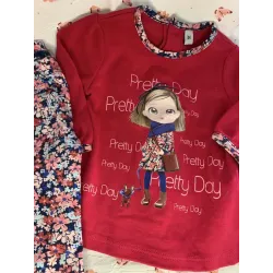 Ensemble ML + Legging fleurs - Fille 3 mois