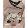 T-shirt ML rose avec lapins - Fille 3 mois