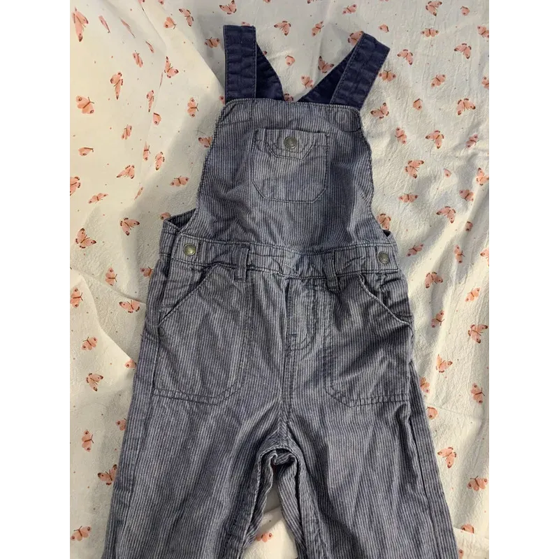 Salopette bleue et blanche à rayures été
