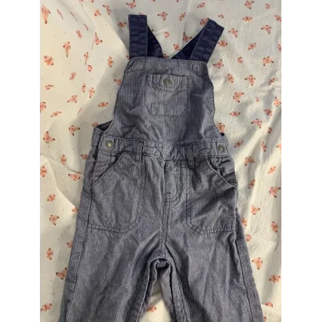 Salopette bleue et blanche à rayures été