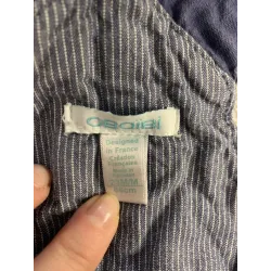 Salopette bleue et blanche à rayures été