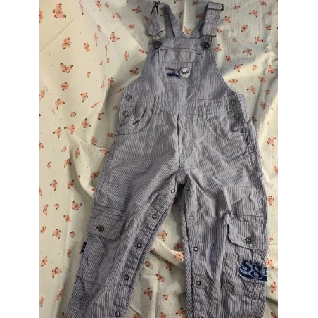 Salopette bleu et blanc rayée été