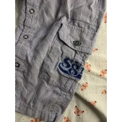 Salopette bleu et blanc rayée été